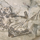 The fossilized remains of the reptile.